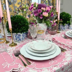 Flying Sheep Country Place Settings & Linens|Juliet Bows Napkin in Pink, Set of 4