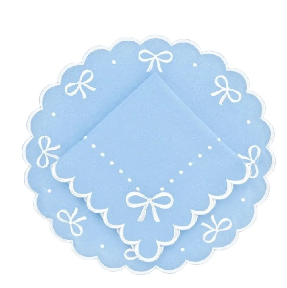 Flying Sheep Country Place Settings & Linens|Juliet Bows Placemat - Blue, Set of 4