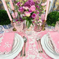 Flying Sheep Country Place Settings & Linens|Juliet Bows Placemat in Pink, Set of 4