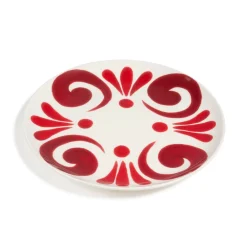Themis Z Dinnerware|Kallos Charger Plate in Deep Red on White