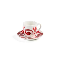 Themis Z Dinnerware|Kallos Espresso Cup in Deep Red on White