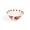 Themis Z Dinnerware|Kallos Salad Bowl in in Deep Red on White