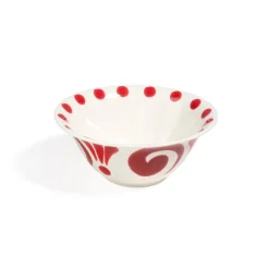 Themis Z Dinnerware|Kallos Salad Bowl in in Deep Red on White