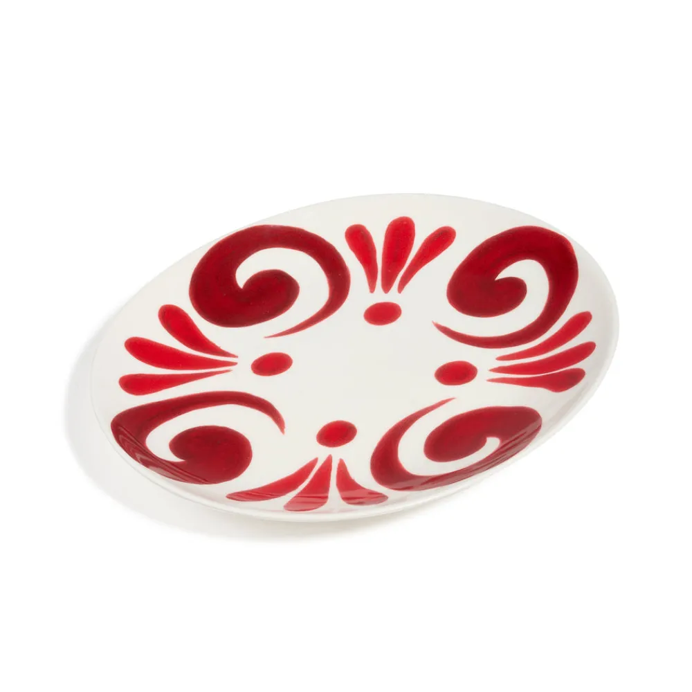 Themis Z Dinnerware|Kallos Serving Platter in Deep Red on White