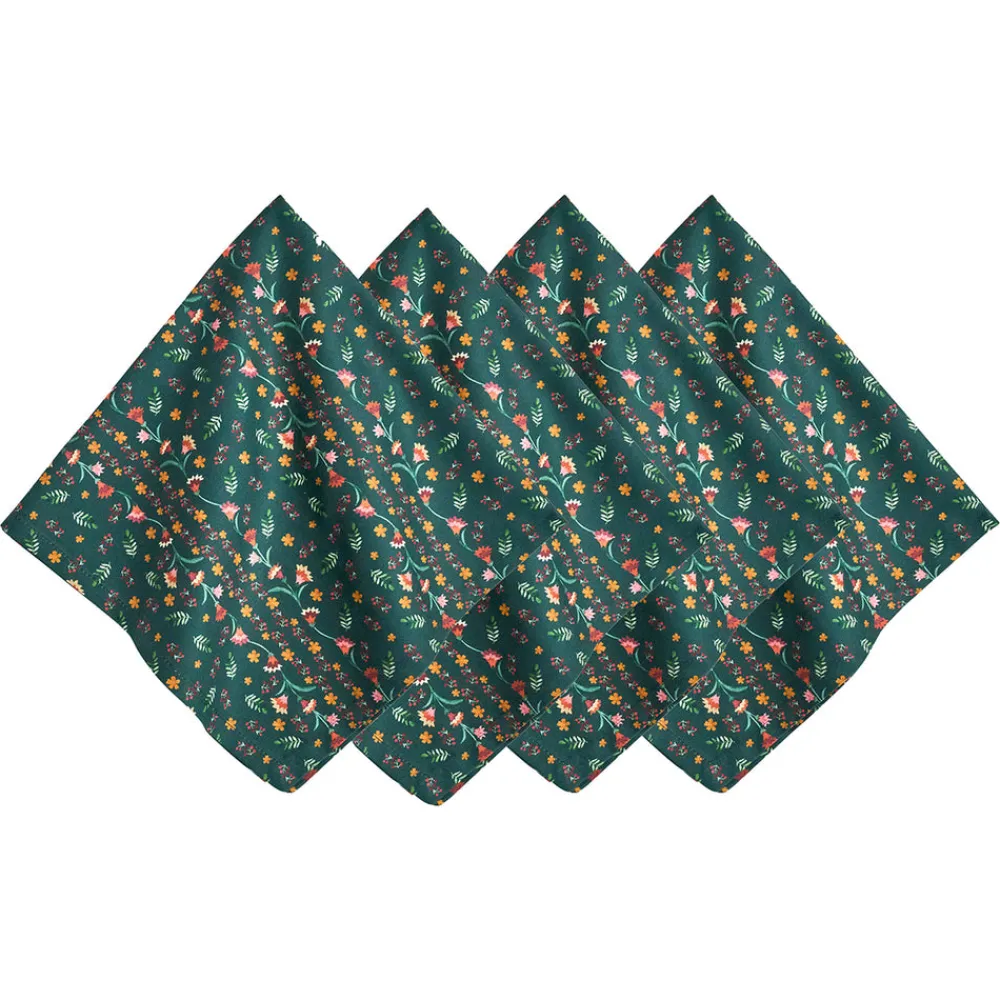 Juliska Place Settings & Linens|Klara Napkin in Evergreen, Set of 4