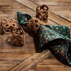 Juliska Place Settings & Linens|Klara Napkin in Evergreen, Set of 4