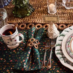 Juliska Place Settings & Linens|Klara Napkin in Evergreen, Set of 4