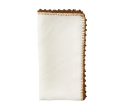 Kim Seybert Place Settings & Linens|Knotted Edge Napkin in White, Natural & Brown, Set of 4