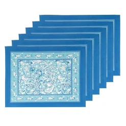 Couleur Nature Place Settings & Linens|La Mer Mats in Aqua, Set of 6