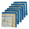 Couleur Nature Place Settings & Linens|La Mer Napkins in Blue & Yellow, Set of 6