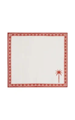 La DoubleJ Place Settings & Linens|Large Napkins in Date Palms Napkin Mattone, Set of 2