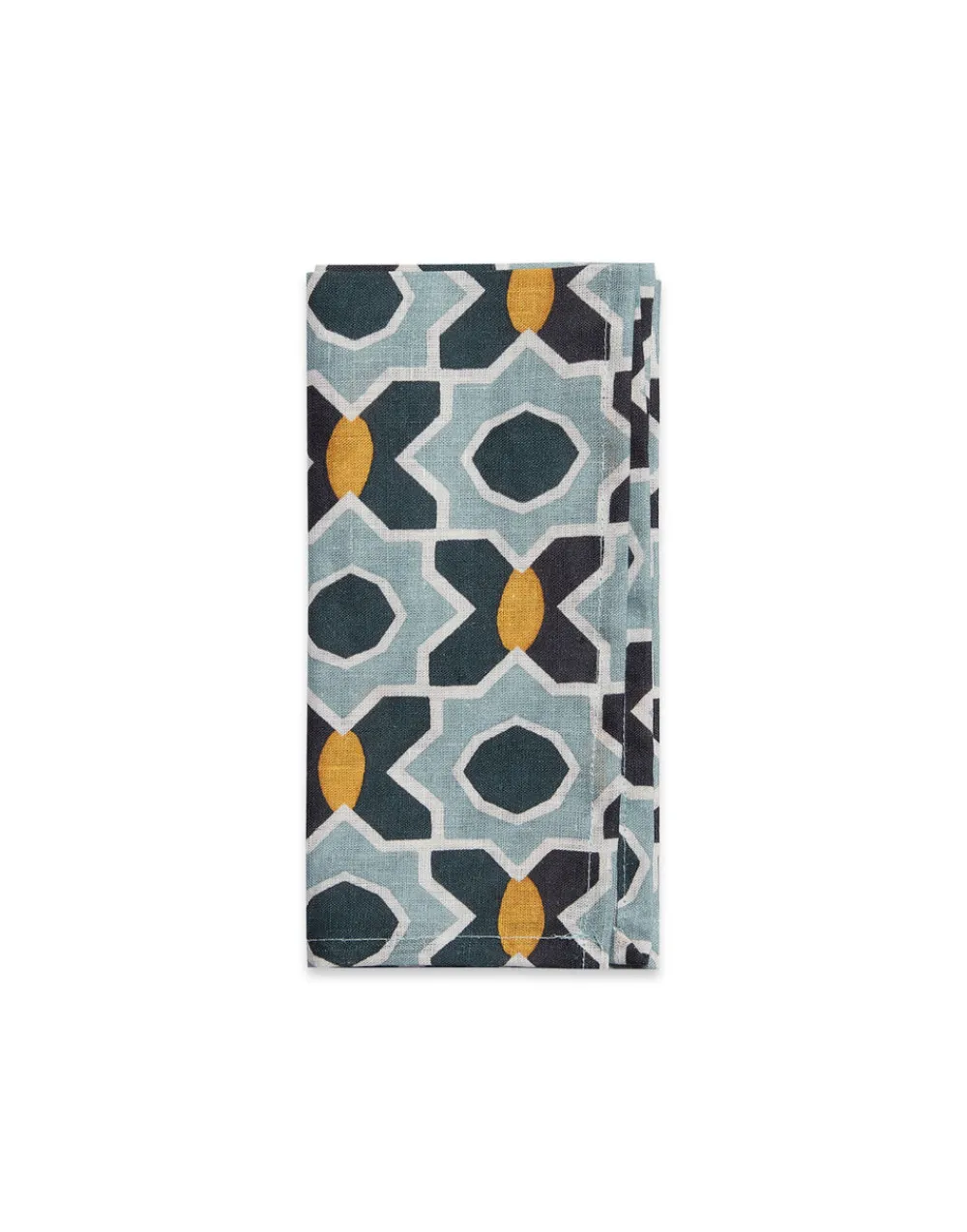 La DoubleJ Place Settings & Linens|Large Napkins in Plaza Small Light Blue, Set of 2