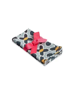 La DoubleJ Place Settings & Linens|Large Napkins in Plaza Small Light Blue, Set of 2