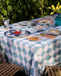 La DoubleJ Place Settings & Linens|Large Tablecloth in Plaza Large Sky Blue