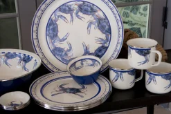 Golden Rabbit Dinnerware|Large Tray in Blue Crab