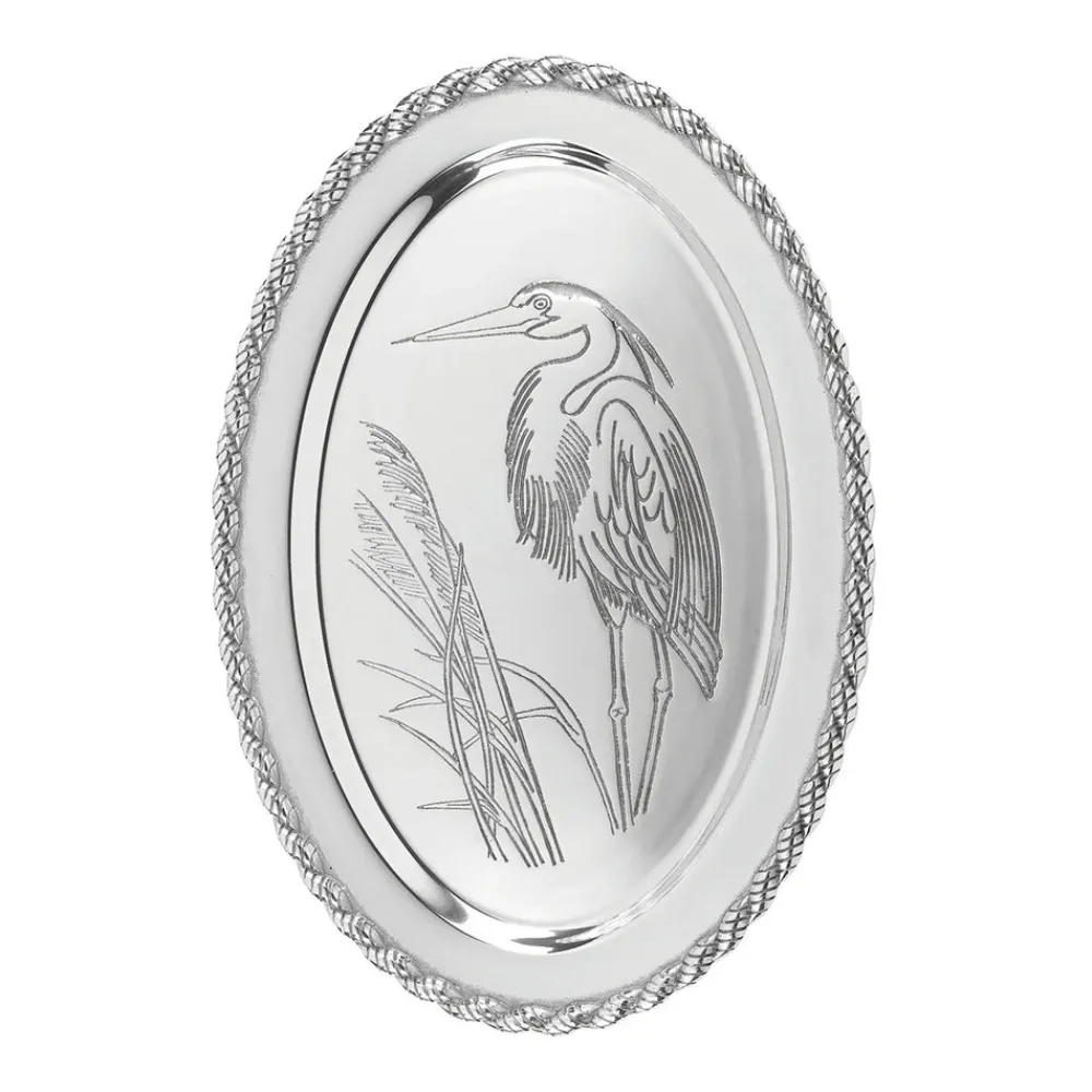 Salisbury Living|Silver|Latitudes Large Oval Heron Tray