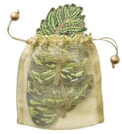 Kim Seybert Place Settings & Linens|Laurel Drink Coasters in Green, Set of 4 in a Gift Bag