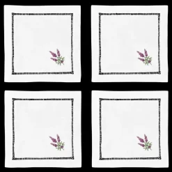Henry Handwork Place Settings & Linens|Lavender Botanical Cocktail Set