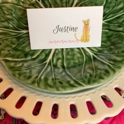 Flying Sheep Country Stationery|Décor|Leopard with Pink Bow Place Cards