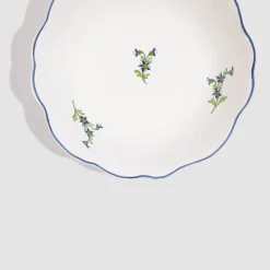 Z.d.G. Dinnerware|Les Bleuets Bowl, Bleu Egyptien et Vert