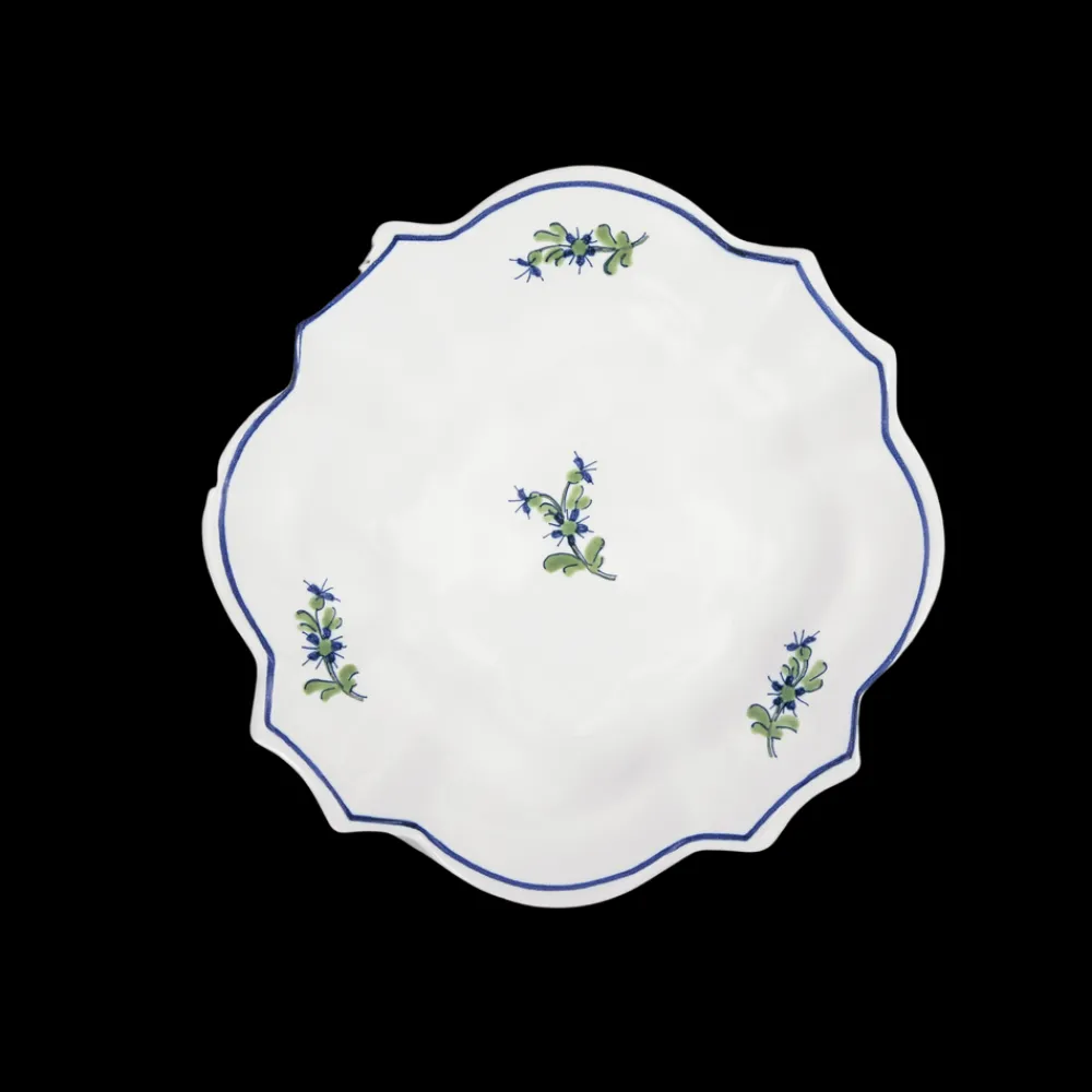 Z.d.G. Dinnerware|Les Bleuets Drageoir Petite Plate, Bleu Égyptien et Vert