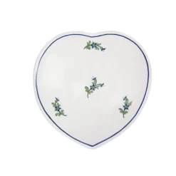 Z.d.G. Dinnerware|Les Bleuets Heart Petite Plate, Bleu Égyptien et Vert