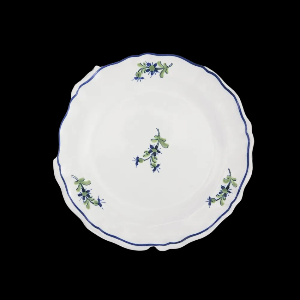 Z.d.G. Dinnerware|Les Bleuets Round Petite Plate in Bleu Égyptien in Vert