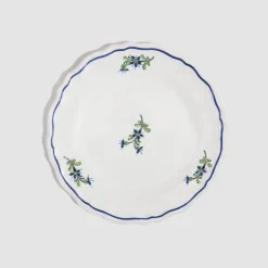 Z.d.G. Dinnerware|Les Bleuets Round Petite Plate in Bleu Égyptien in Vert