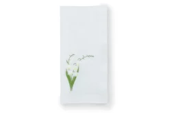 TriChi Design Place Settings & Linens|Lily of the Valley Collection, White Linen Napkin and Placemat, Set of 4