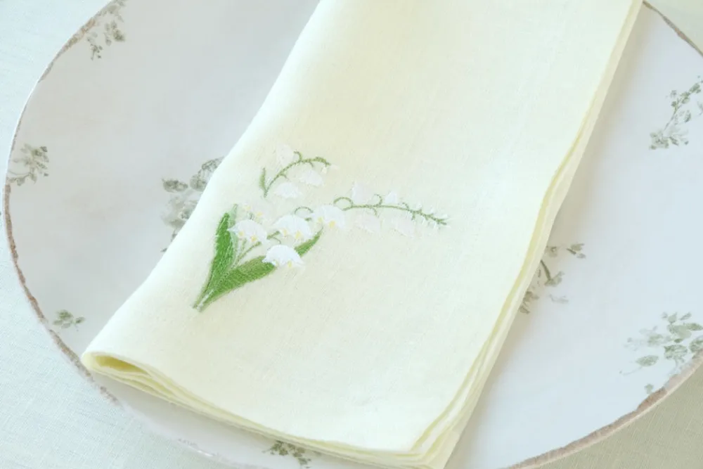 TriChi Design Place Settings & Linens|Lily of the Valley Collection Napkin, Set of 4