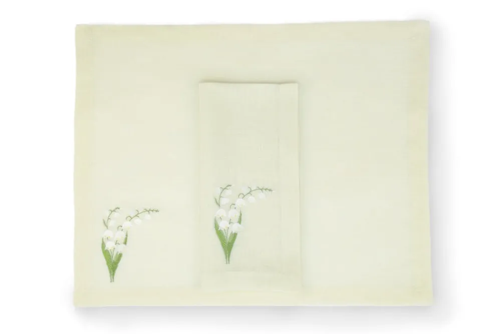 TriChi Design Place Settings & Linens|Lily of the Valley Collection Napkin, Set of 4
