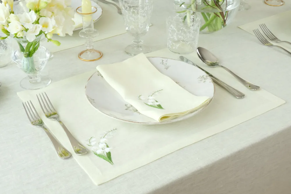 TriChi Design Place Settings & Linens|Lily of the Valley Collection Placemat, Set of 4