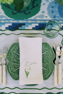 TriChi Design Place Settings & Linens|Lily of the Valley Collection, White Linen Napkin, Set of 4