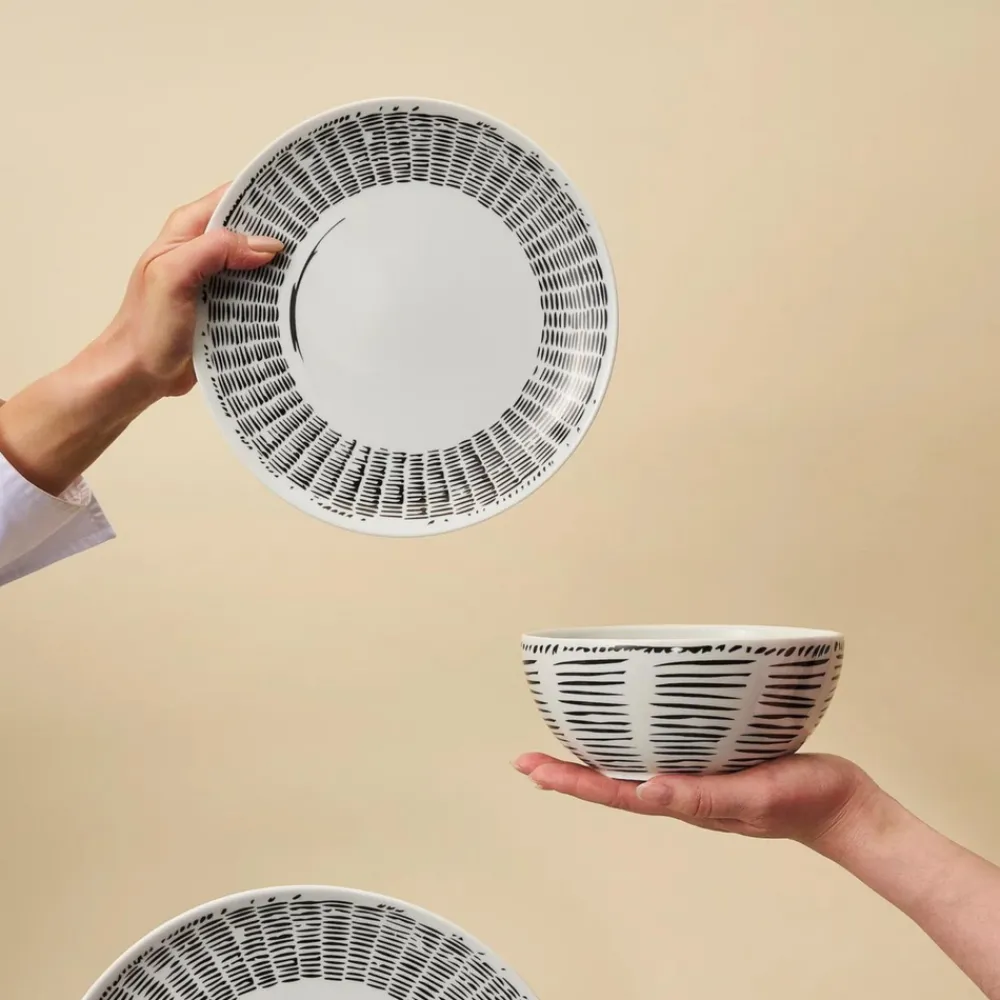 Misette Dinnerware|Line Drawing Salad Plates, Set of 4