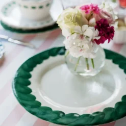 VIETRI Dinnerware|Lisbon Green Brushstroke Round Platter