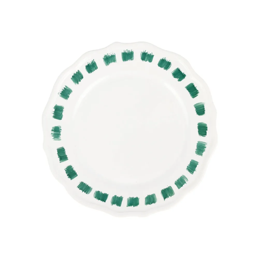 VIETRI Dinnerware|Lisbon Green Stitch Salad Plate