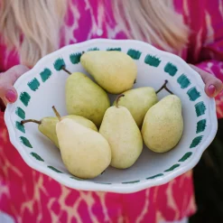 VIETRI Dinnerware|Lisbon Green Stitch Serving Bowl