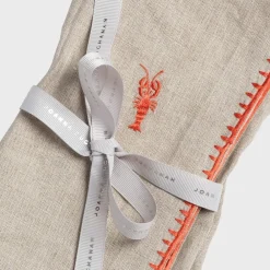 Joanna Buchanan Place Settings & Linens|Lobster Embroidered DInner Napkins in Flax, Set of Two