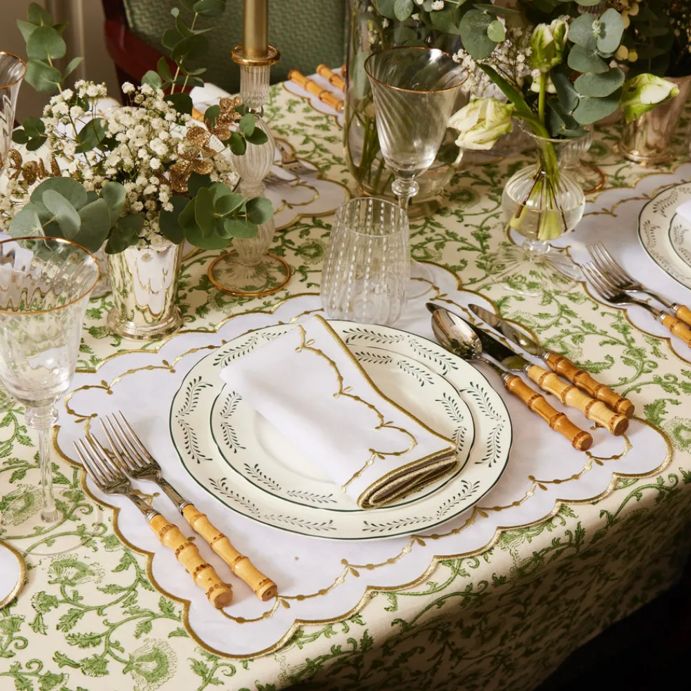 Maison Margaux Place Settings & Linens|Lola Green Vine Tablecloth
