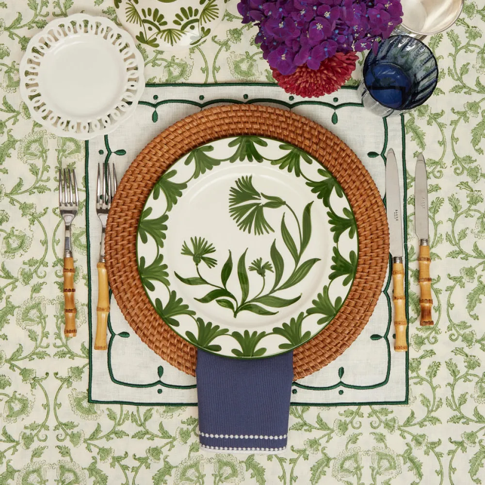 Maison Margaux Place Settings & Linens|Lola Green Vine Tablecloth