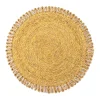 Caravan Place Settings & Linens|Loopy Abaca 15" Round Placemat in Mustard & Natural, Set of 4