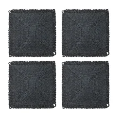 Caravan Place Settings & Linens|Loopy Square Placemat in Navy, Set of 4