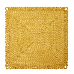 Caravan Place Settings & Linens|Loopy Square Placemat in Mustard, Set of 4