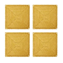 Caravan Place Settings & Linens|Loopy Square Placemat in Mustard, Set of 4