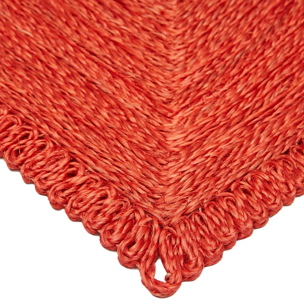 Caravan Place Settings & Linens|Loopy Square Placemat in Red, Set of 4