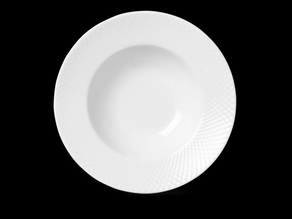 Lyngby Porcelain Dinnerware|Rhombe Soup Plate in White