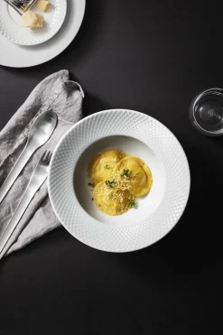 Lyngby Porcelain Dinnerware|Rhombe Soup Plate in White