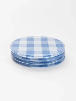 Proper Table Co. Place Settings & Linens|Mack Blue Gingham Coaster Set