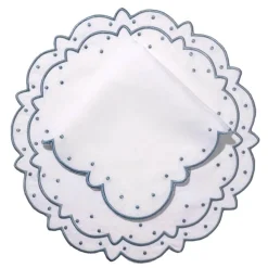 Loulou La Dune Place Settings & Linens|Made-to-Order Suzette Linen Placemat and Napkin, Set of 12 in Blue