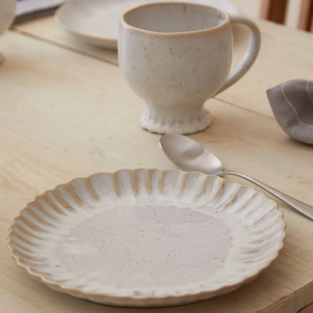 Costa Nova Dinnerware|Mallorca Collection Salad Plates in Sand Beige, Set of 6